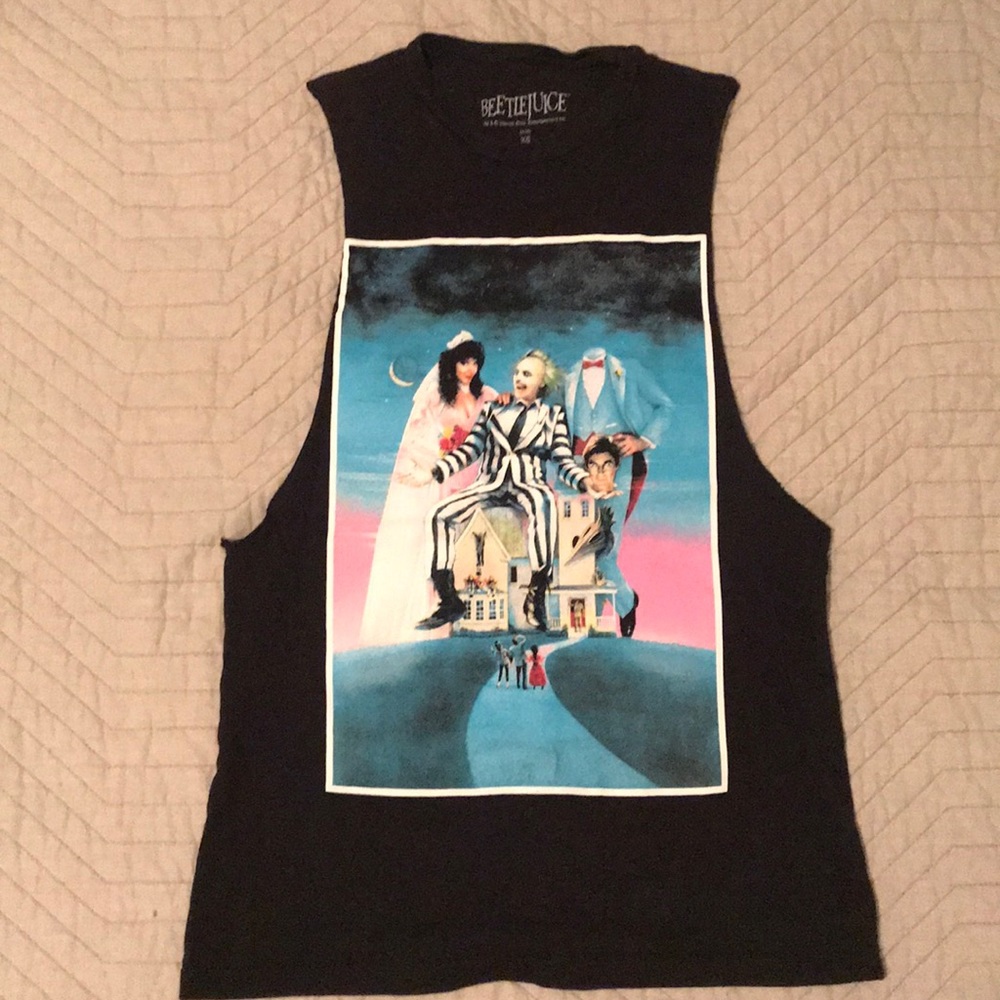 beetlejuice graphic muscle tank
